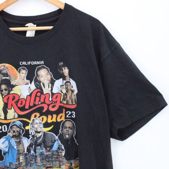 Rolling Loud Shirt Men Black Short Sleeve California Concert Graphic Tee 23" 2XL - Picture 2 of 9